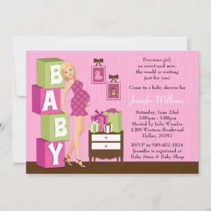 Invitación de Baby Shower para Chica