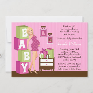 Invitación de Baby Shower para Chica