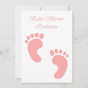 Invitación de Baby Shower para chica con huellas