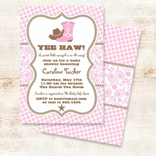 Invitación de Baby Shower para chicas de raza rosa