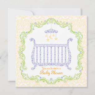 Invitación de baby shower para cuna elegante