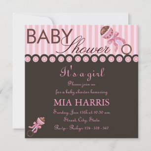 Invitación de Baby Shower para diseño de rattle ro