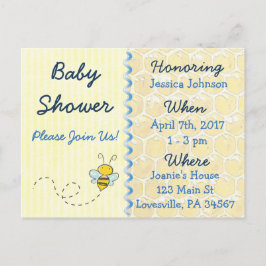Invitación de Baby Shower para el abejorro amarill