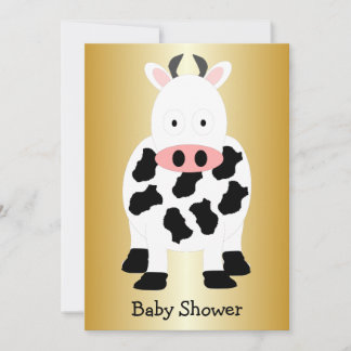 Invitación de Baby Shower para el diseño de vaca