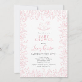 invitación de Baby Shower para el mecedor rosa