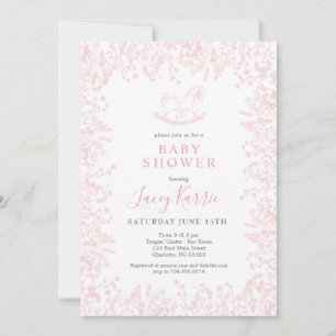 invitación de Baby Shower para el mecedor rosa
