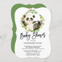 Invitación de Baby Shower para el moderno oso pand