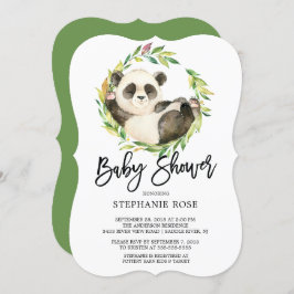 Invitación de Baby Shower para el moderno oso pand