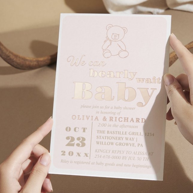 Invitación de Baby Shower para el Relieve metaliza (Subido por el creador)