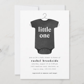 Invitación de Baby Shower para el traje corporal n