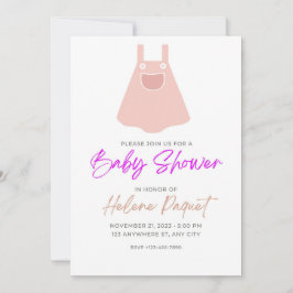 Invitación de Baby Shower para el vestido de bebé 