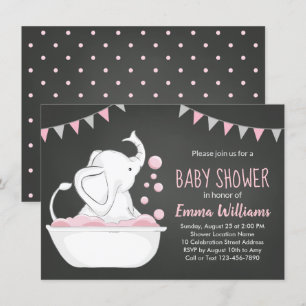 Invitación de Baby Shower para elefante cutáneo al