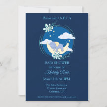 Invitación de Baby Shower para Elefantes Durmiente