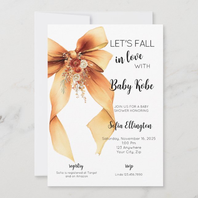 Invitación de baby shower para enamorarse (Anverso)