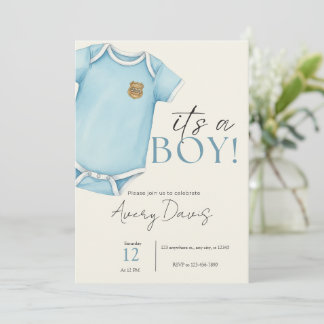 Invitación de Baby Shower para familias de policía