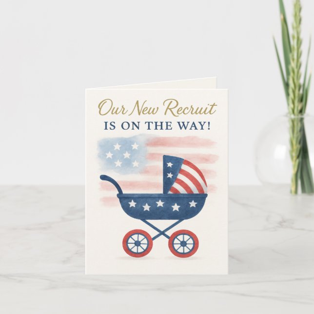 Invitación de Baby Shower para familias militares (Anverso)