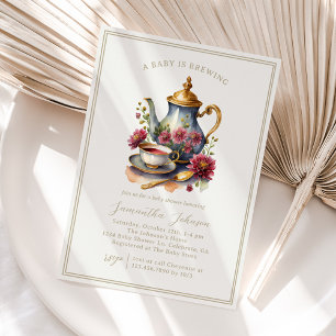 Invitación de Baby Shower para Fiesta de té de épo