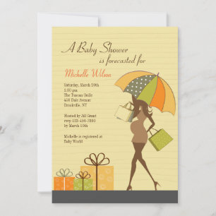 Invitación de Baby Shower para futura mamá (Ébano)