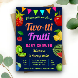 Invitación de Baby Shower para Gemelos Coloridos T