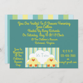 Invitación de Baby Shower para gemelos con chicles