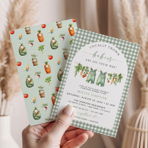 Invitación de Baby Shower para Gemelos Criados Loc