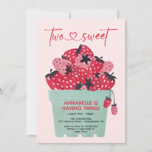Invitación de Baby Shower para Gemelos Two Sweet T