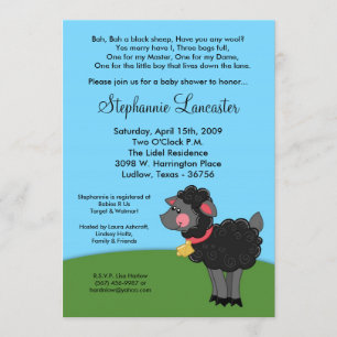 Invitación de Baby Shower para guardería de oveja