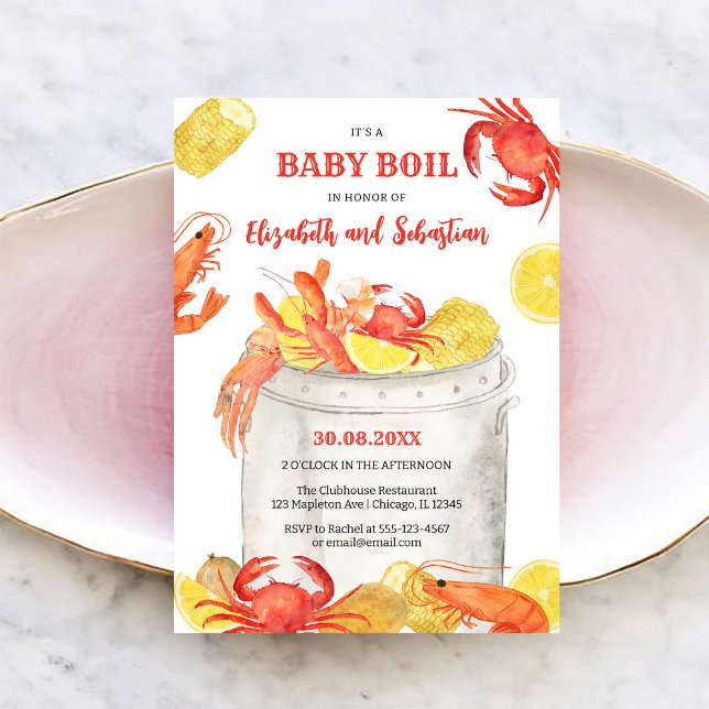 Invitación de baby shower para hervido de mariscos (Subido por el creador)
