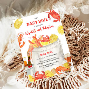 Invitación de baby shower para hervido de mariscos