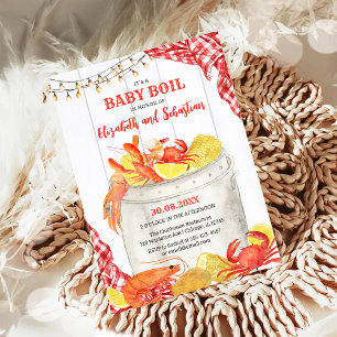 Invitación de baby shower para hervido de mariscos