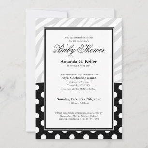 Invitación de Baby Shower para impresión de cebra 