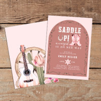 Invitación de Baby Shower para la chica de vaca ro