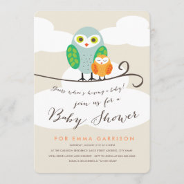 Invitación de Baby Shower para lechuzas vistas