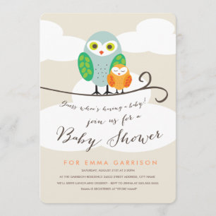 Invitación de Baby Shower para lechuzas vistas