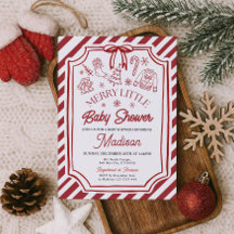 Invitación de baby shower para Little Merry Baby