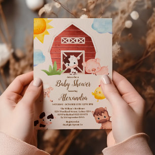 Invitación de Baby Shower para los animales de la 