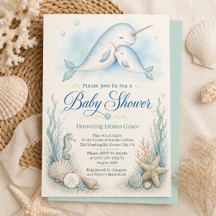 Invitación de Baby Shower para Mama Narval Abrazan