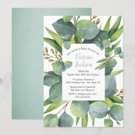 Invitación de Baby Shower para marco de trama Euca