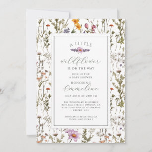 Invitación de baby shower para niña Boho Little Wi