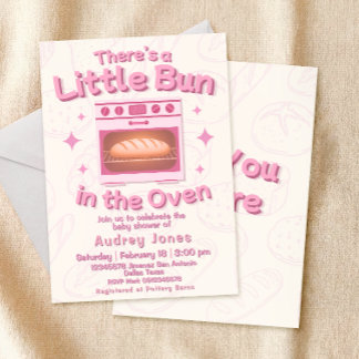 Invitación de Baby Shower para Niña 'Bun in the Ov