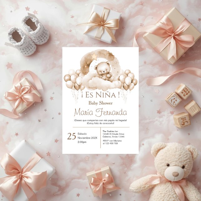 invitación de baby shower para niña en español (Subido por el creador)