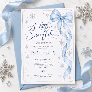 Invitación de Baby Shower para Niño con Copo de Ni
