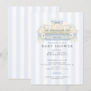 Invitación de Baby Shower para Niño con Raya Azul