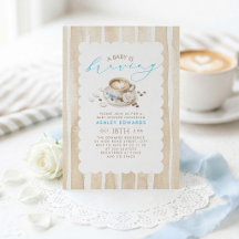 Invitación de Baby Shower para Niño Latte de Arco 