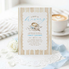 Invitación de Baby Shower para Niño Latte de Arco