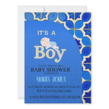 Invitación de baby shower para niño marroquí