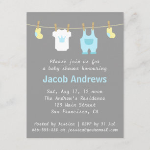 Invitación de Baby Shower para Niño, Príncipe Lind