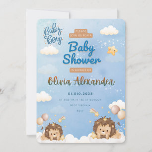 Invitación de Baby Shower para Niño Rey León Adora