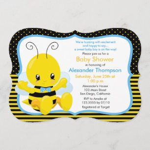Invitación de Baby Shower para Niño Sweet Baby Bee