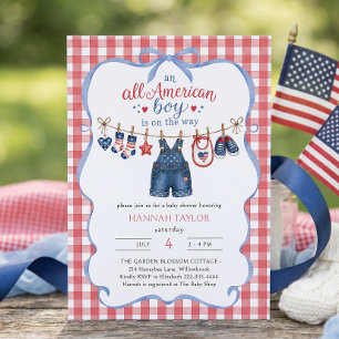 Invitación de Baby Shower para Niño Todo Americano